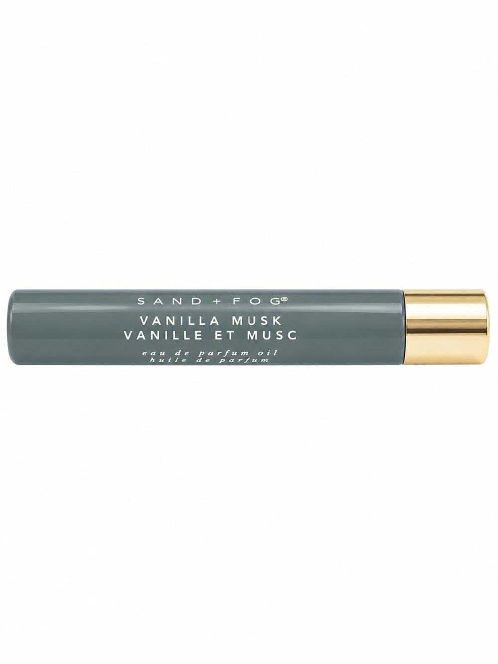 Sand + Fog Vanilla Musk Roller Perfume Oil — Gray with Gold Cap